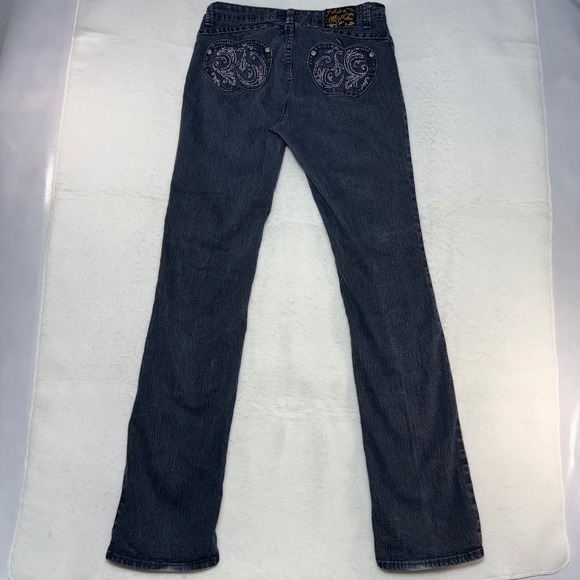 Apple Bottoms Womens Dark Wash Rhinestone Apple Pocket Jeans AMJ-1344R Size 7/8 - Picture 4 of 10